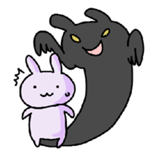 Purple Rabbit And Gentle Cat sticker #756180