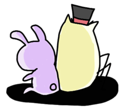 Purple Rabbit And Gentle Cat sticker #756182
