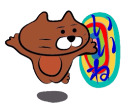 Sticker of a brown cat sticker #758394