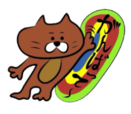Sticker of a brown cat sticker #758404