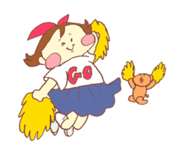 chubby girl and stuffed animal sticker #759465