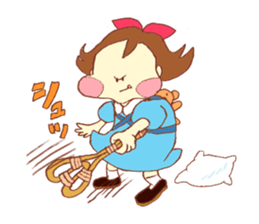 chubby girl and stuffed animal sticker #759466