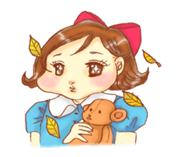 chubby girl and stuffed animal sticker #759474