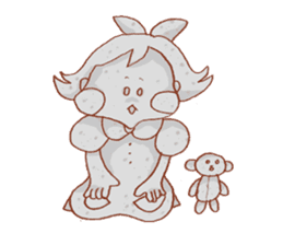 chubby girl and stuffed animal sticker #759477