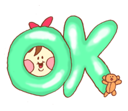 chubby girl and stuffed animal sticker #759481