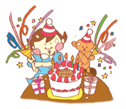 chubby girl and stuffed animal sticker #759493