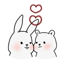 White rabbit and white bear sticker #761394