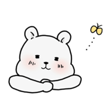 White rabbit and white bear sticker #761404