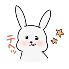 White rabbit and white bear sticker #761407