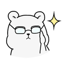 White rabbit and white bear sticker #761409