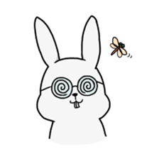 White rabbit and white bear sticker #761410