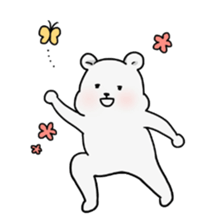 White rabbit and white bear sticker #761412