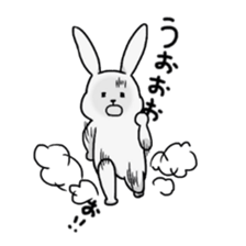 White rabbit and white bear sticker #761414