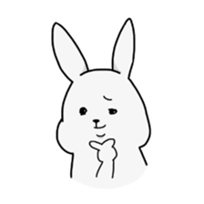 White rabbit and white bear sticker #761416