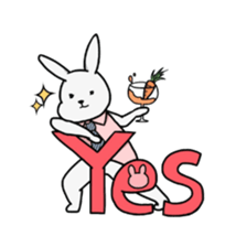 White rabbit and white bear sticker #761419