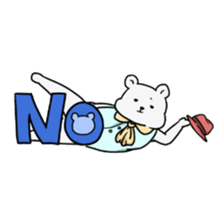 White rabbit and white bear sticker #761420