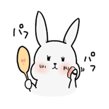 White rabbit and white bear sticker #761421