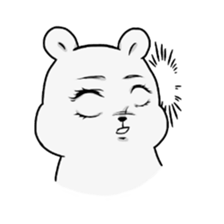 White rabbit and white bear sticker #761422