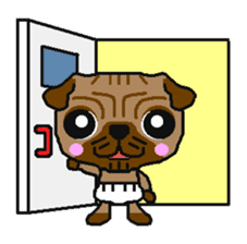 Every day of a white bread pug sticker #761684