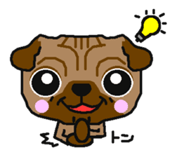 Every day of a white bread pug sticker #761702