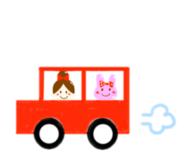 girl and rabbit sticker #764386