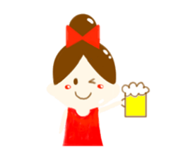 girl and rabbit sticker #764388