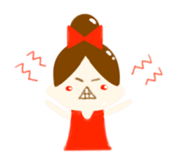 girl and rabbit sticker #764389