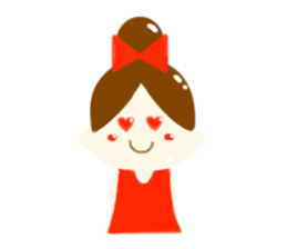 girl and rabbit sticker #764393