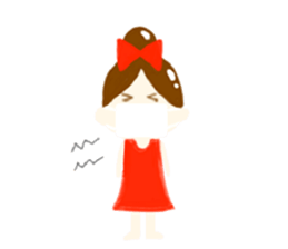 girl and rabbit sticker #764396