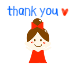 girl and rabbit sticker #764400