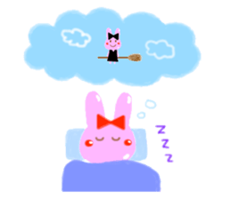 girl and rabbit sticker #764402