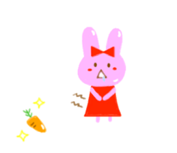 girl and rabbit sticker #764404