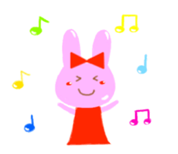 girl and rabbit sticker #764405