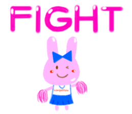 girl and rabbit sticker #764417