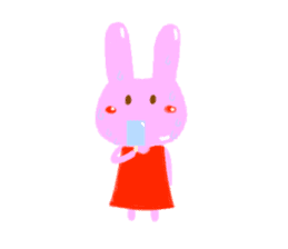 girl and rabbit sticker #764418