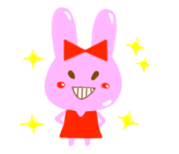 girl and rabbit sticker #764419