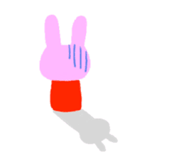 girl and rabbit sticker #764422