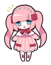 Twin tail & Straight bangs girl Sticker! sticker #765070