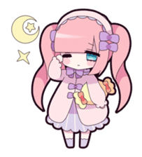 Twin tail & Straight bangs girl Sticker! sticker #765072