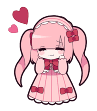 Twin tail & Straight bangs girl Sticker! sticker #765078