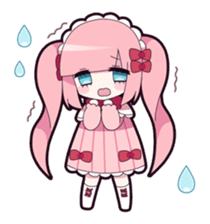 Twin tail & Straight bangs girl Sticker! sticker #765088