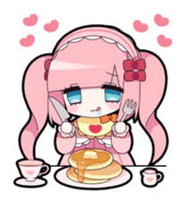 Twin tail & Straight bangs girl Sticker! sticker #765095