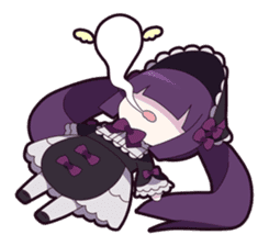 Twin tail & Straight bangs girl Sticker! sticker #765096