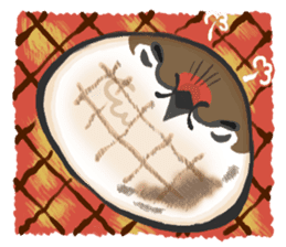 Japanese-style sweets and sparrow sticker #765671