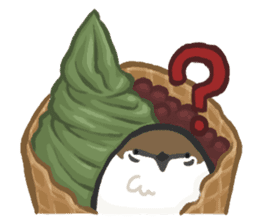 Japanese-style sweets and sparrow sticker #765684