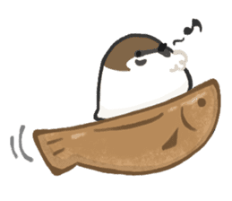 Japanese-style sweets and sparrow sticker #765695