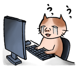 Human-faced cat sticker #765801