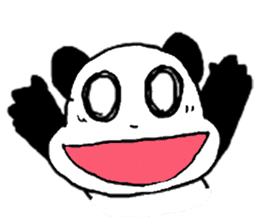 YASAGURE Panda and cheerful cat. sticker #768833