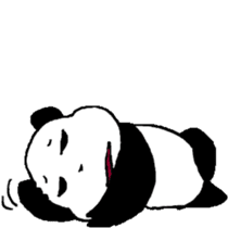 YASAGURE Panda and cheerful cat. sticker #768834