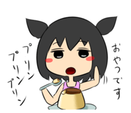 jitome chan with food. sticker #778562